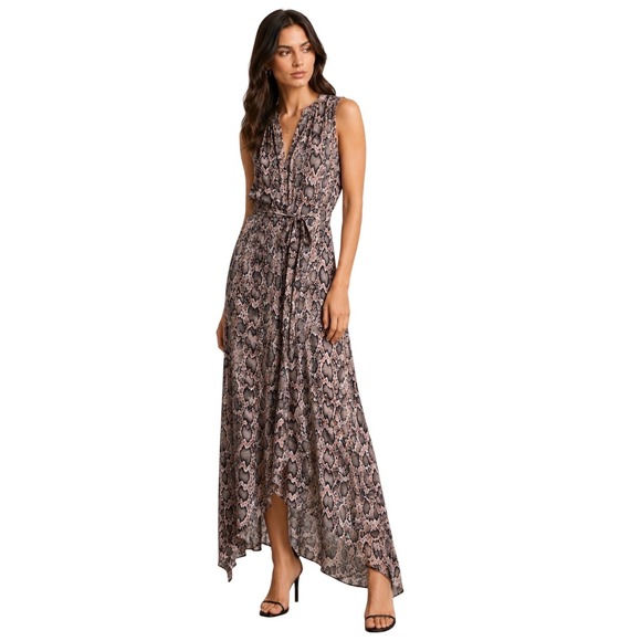 AllSaints Dresses & Skirts - AllSaints Tate Misra Dress Snake Print Sleeveless Asymmetric Hem Maxi Small